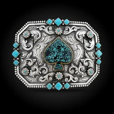 Turquoise Spade Belt Buckle (In Stock)
